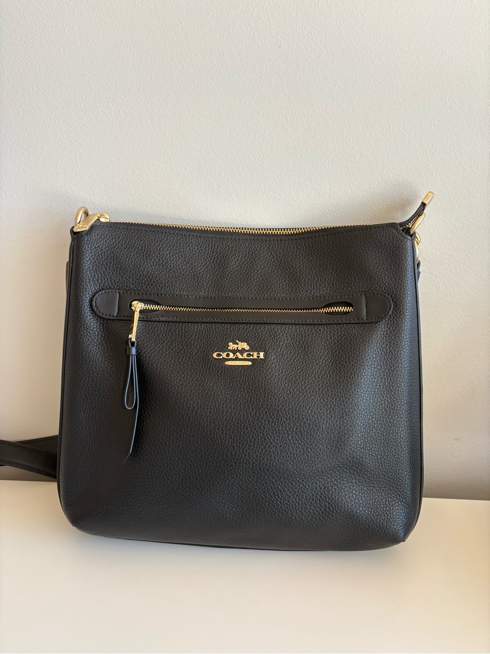 Coach Mae Black Pebbled Leather Shoulder/Crossbody Bag NWT